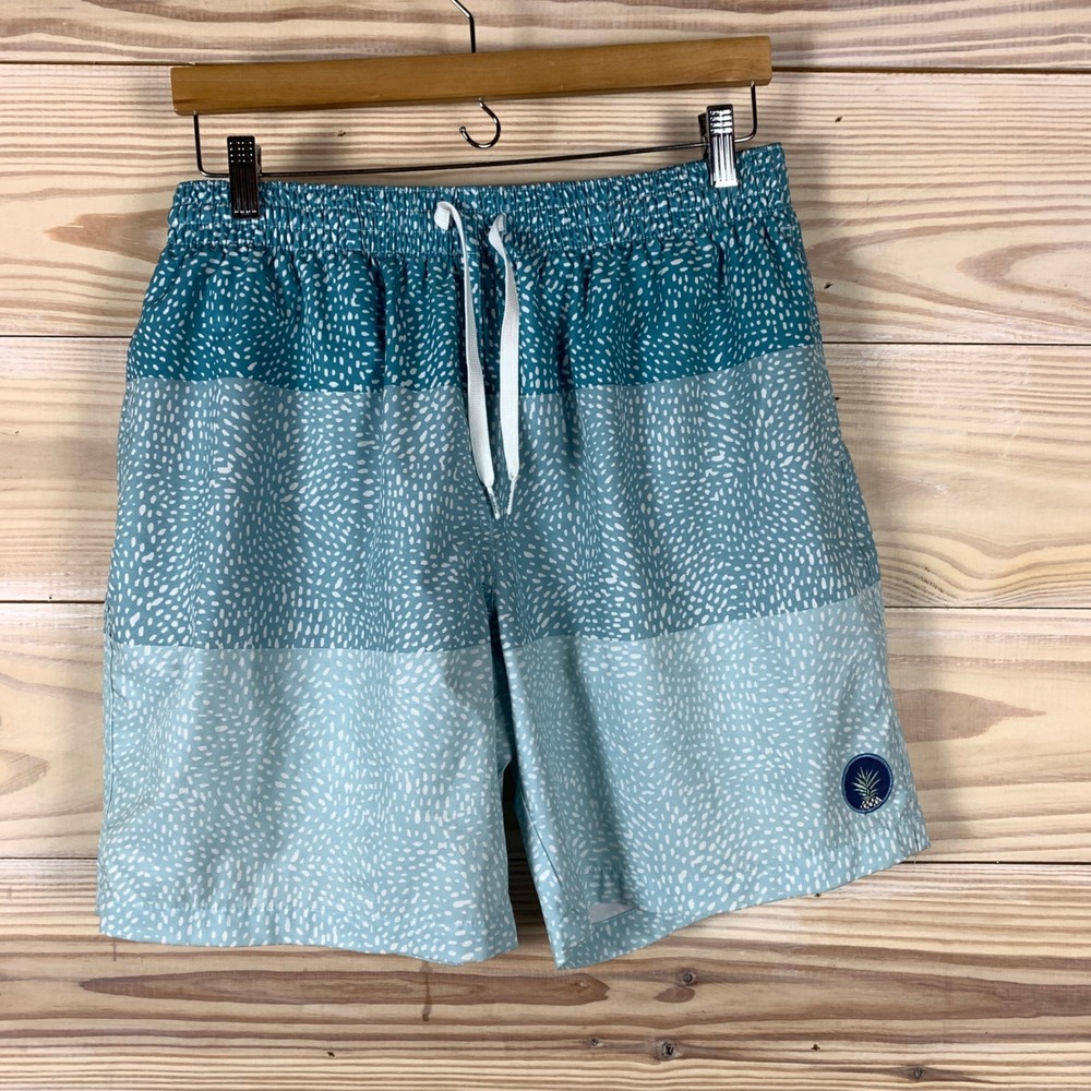 Chubbies Swim Trunks Mens XL Blue Teal Speckle Colorblock 7" Inseam Shorts